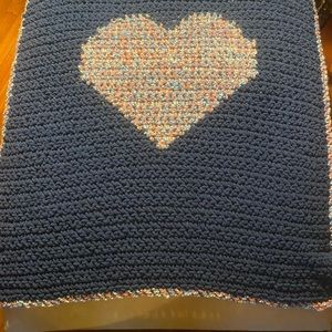 Hand made crochet blanket 49 by 38 inch blanket great for wrapping up in
